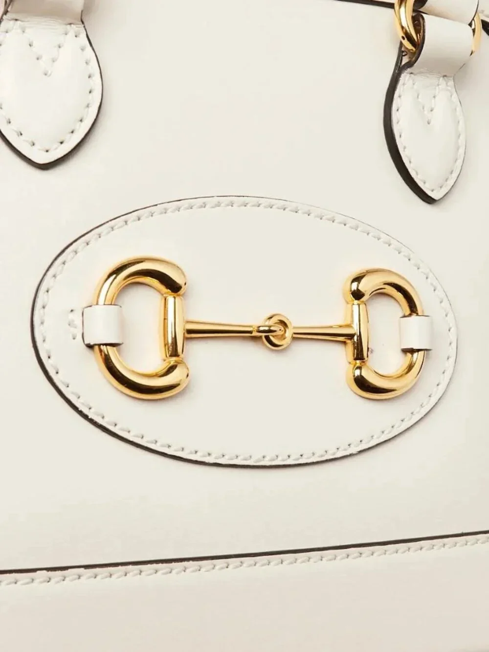 Gucci White Smooth Leather 1955 Horsebit Mini Bag